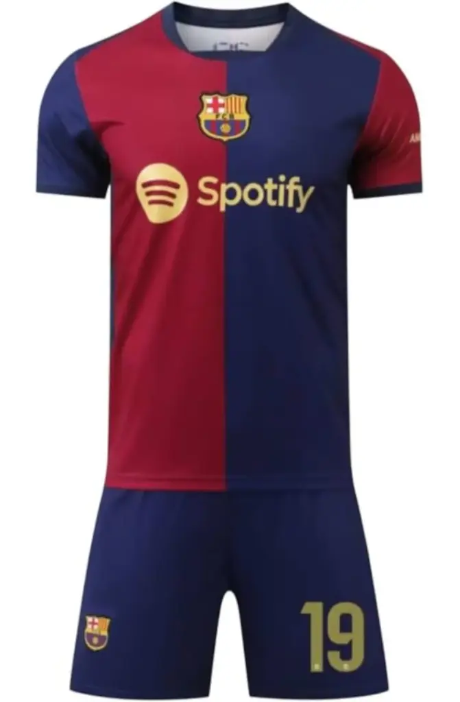 Official Lamine Yamal Barcelona Jersey & Shorts Set – Red & Blue**