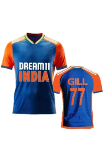 [SHUBMAN GILL 77 INDIAN CRICKET JERSEY] SHUBMAN GILL 77 INDIAN CRICKET JERSEY