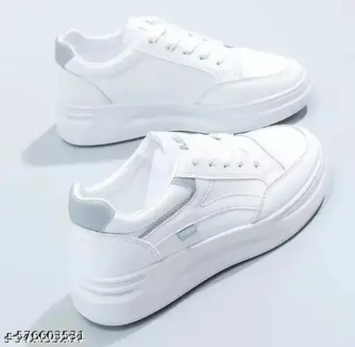 [Sleek Step White Sneakers] Sleek Step White Sneakers