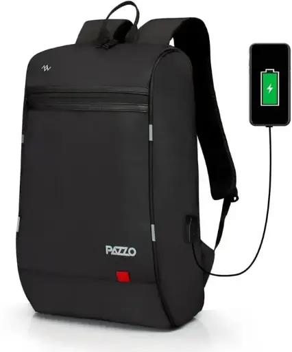 [Milestone 25L Anti-Theft Backpack with USB Charging Port – Black & Red] Milestone 25L Anti-Theft Backpack with USB Charging Port – Black & Red